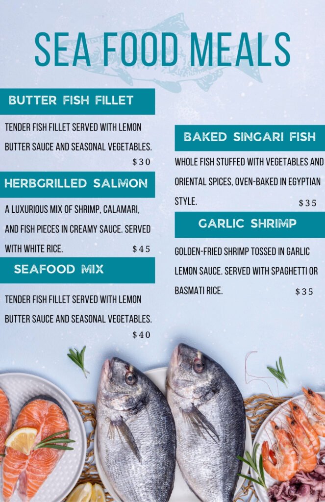 sea food menu